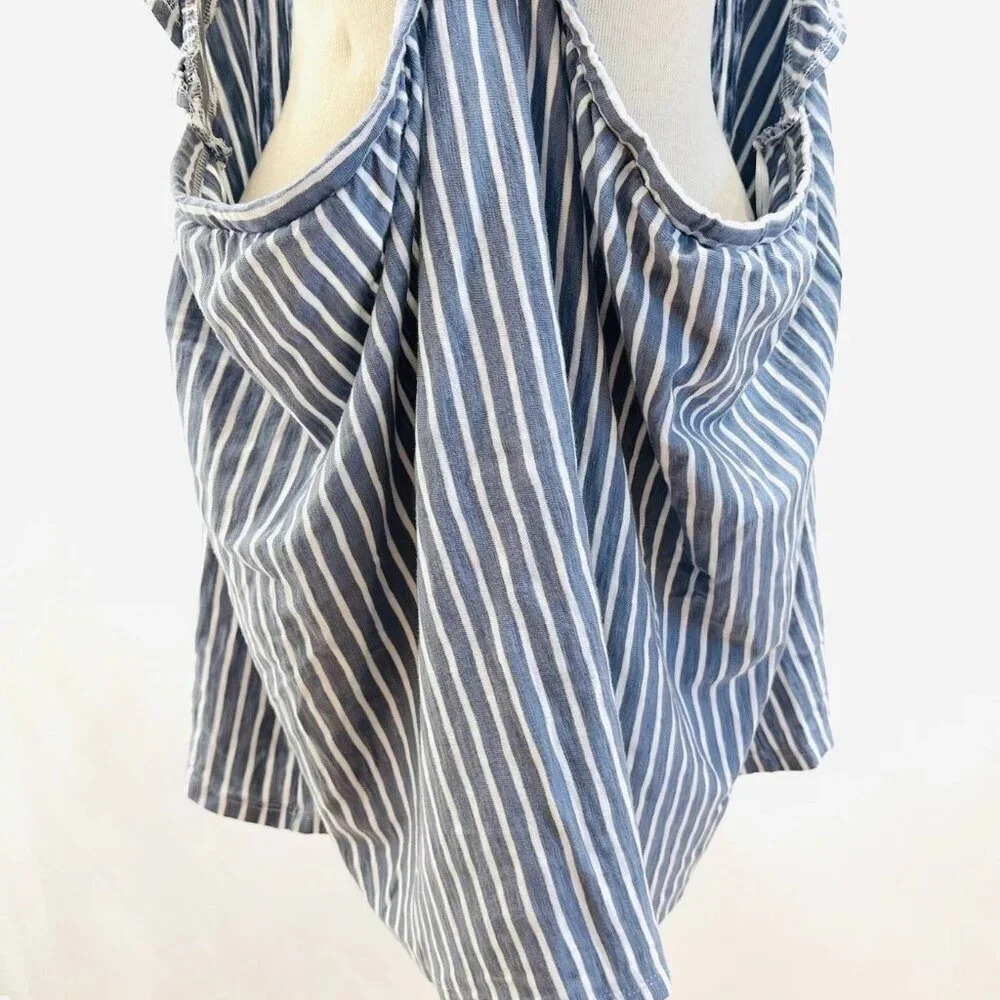 NWT LAUREN CONRAD Women Sleeveless Pullover Square Neck Striped Blue Shirt Sz 2X - Picture 3 of 15